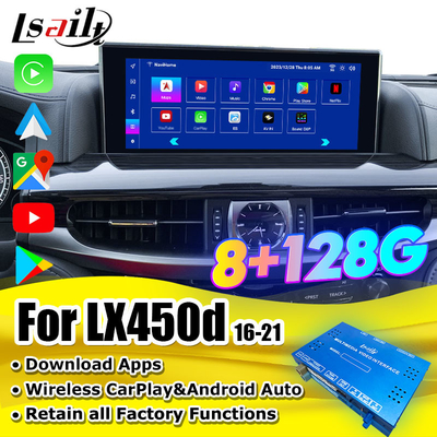 Lsailt Android CarPlay Interface para Lexus LX LX570 LX460D 2013-2021 Suporte ao YouTube, NetFlix, tela de repouso da cabeça